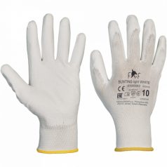 Hs-04-003 Kötött, PU mártott Kesztyű Fehér 10