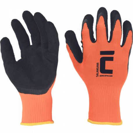 Salangana víz- és olajálló kesztyű Pes/Latex Narancs 9