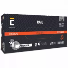 Rail PVC Púderezett Egyszerhasználatos Kesztyű 10
