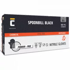 SPOONBILL BLACK nitril púdermentes (fekete 10)