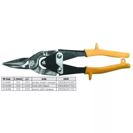 LEMEZOLLÓ TOP TOOLS 01A997 250 MM ÁTT.