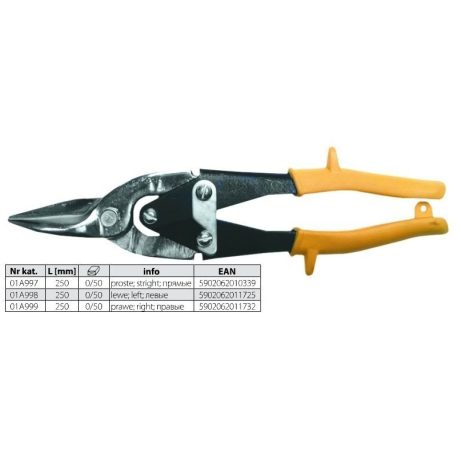Lemezolló Top Tools 01A999 250 mm Jobbos
