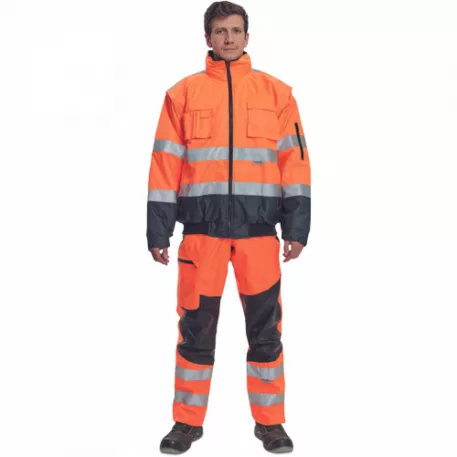 Clovelly Pilóta Dzseki Hv Narancs/Navy XXL