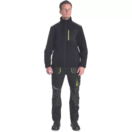 EMERTON STR polár kardigán (fekete/sárga 4XL)