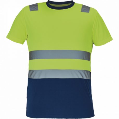 Monzon Hi-Vis Rövid Ujjú Póló Sárga/Navy M