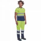 Monzon Hi-Vis Rövid Ujjú Póló Sárga/Navy XL