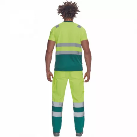 Monzon Hi-Vis Rövid Ujjú Póló Sárga/Zöld XS