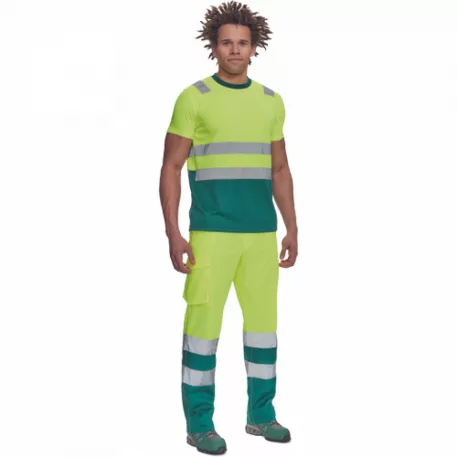 Monzon Hi-Vis Rövid Ujjú Póló Sárga/Zöld S