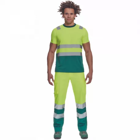 Monzon Hi-Vis Rövid Ujjú Póló Sárga/Zöld XL