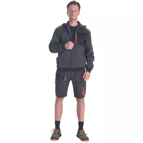  EMERTON STR kapucnis kardigán (szürke/narancssárga 4XL)