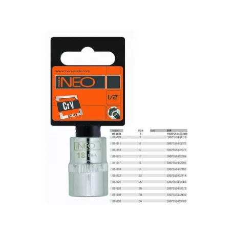 Dugókulcs Neo 08-009 9 mm 1/2˝ 6 P
