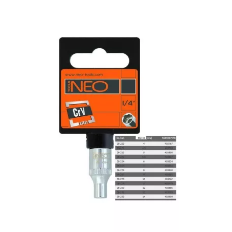 Dugókulcs Neo 08-225 7 mm 1/4˝