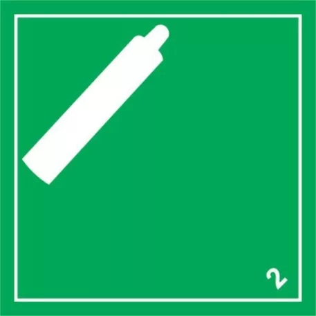 Nem gyúlékony, nem mérgező gázok 2.2 alosztály - öntapadó, 100*100 mm
