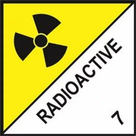 Radioaktív anyagok 7D - öntapadó, 100*100 mm