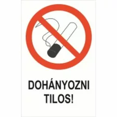 Dohányozni tilos! - öntapadó, 150*100 mm