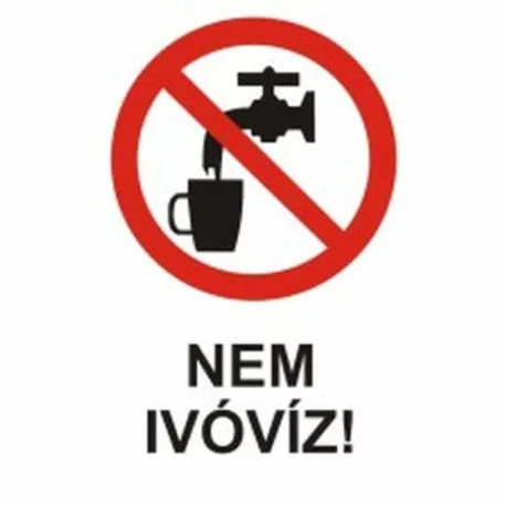 Nem ivóvíz! - öntapadó, 150*100 mm