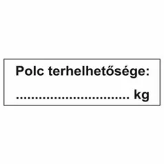 Polc terhelhetősége - öntapadó, 150*100 mm