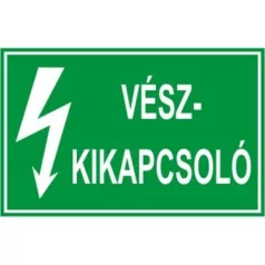 Vészkikapcsoló - öntapadó, 150*100 mm