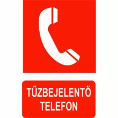 Tűzbejelentő telefon - öntapadó, 150*150 mm