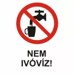Nem ivóvíz! - öntapadó, 160*240 mm