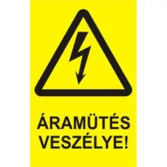 Áramütés veszélye! - öntapadó, 160*240 mm