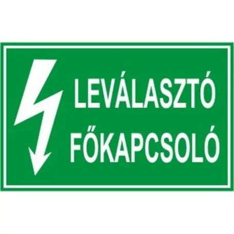 Leválasztó főkapcsoló - öntapadó, 160*240 mm