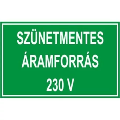 Szünetmentes áramforrás 230V - öntapadó, 160*240 mm