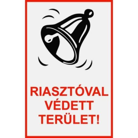 Riasztóval védett terület - öntapadó, 160*240 mm