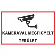 Kamerával megfigyelt terület! - öntapadó, 160*240 mm