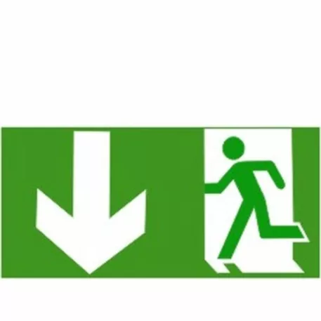 Menekülési út balra le - öntapadó, 200*100 mm