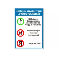   Segítsen megállítani a vírus terjedését! - öntapadó, 297*210 mm