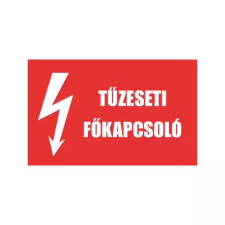 Tűzeseti főkapcsoló - öntapadó, 90*60 mm