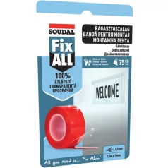   Ragasztószalag FIX ALL 19 mm x 1,5 m 75 kg átlátszó soudal 