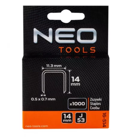 Tűzőkapocs Neo 16-514 14 mm 1000 db J Tip.