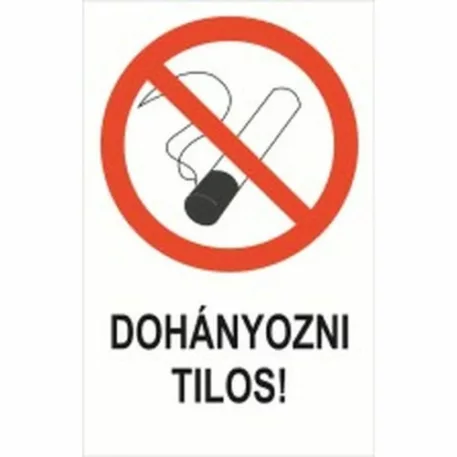 Dohányozni tilos! - műanyag, 150*100 mm