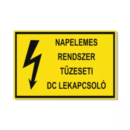 Napelemes rendszer tűzeseti dc lekapcsoló! - műanyag, 150*100 mm