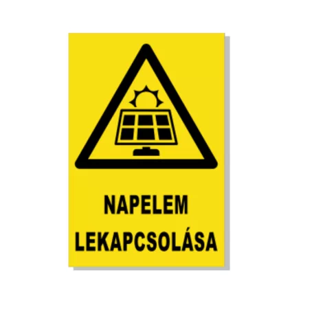Napelem lekapcsolása - műanyag, 150*100 mm