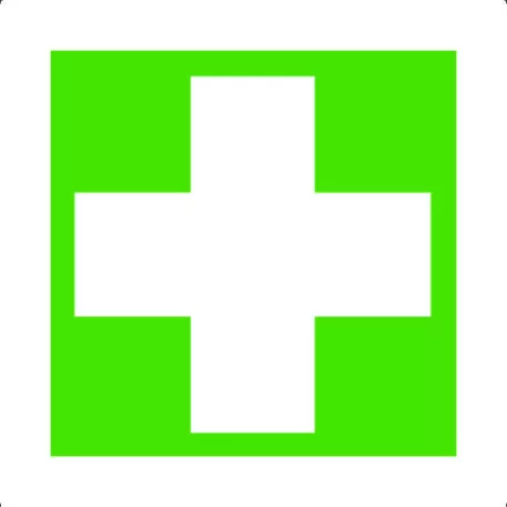 Elsősegélyhely - műanyag, 150*150 mm