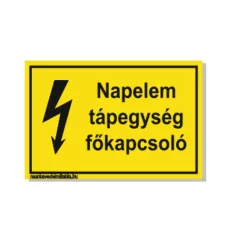 Napelem tápegység főkapcsoló! - műanyag, 160*240 mm