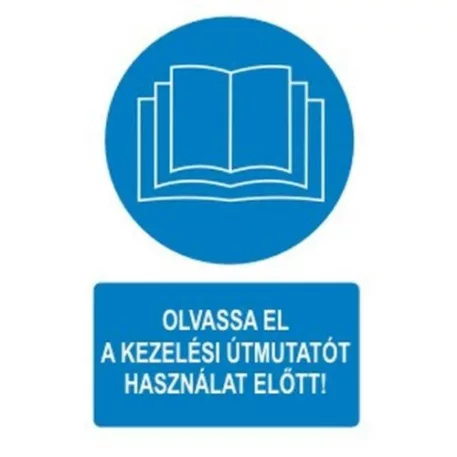 A használat előtt olvassa el a kezelési útmutatót! - műanyag, 160*240 mm