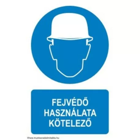 Fejvédő használata kötelező! - 160*240 mm, műanyag