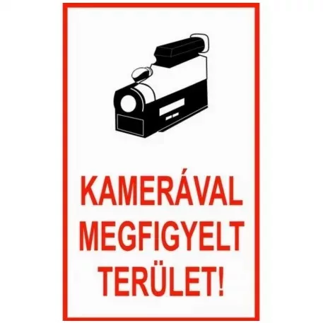 Kamerával megfigyelt terület - műanyag, 160*240 mm