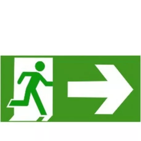 Menekül jobbra - műanyag, 300*150 mm