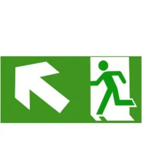 Menekül lépcsőn balra fel - műanyag, 300*150 mm