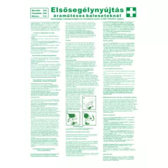   Elsősegélynyújtás áramütéses baleseteknél- műanyag, 500*700 mm