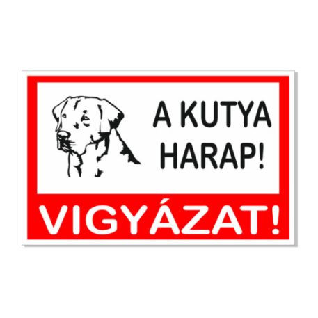 Vigyázz! A kutya harap! - műanyag, 600*400 mm
