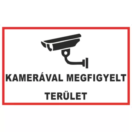 Kamerával megfigyelt terület!- műanyag, 600*400 mm