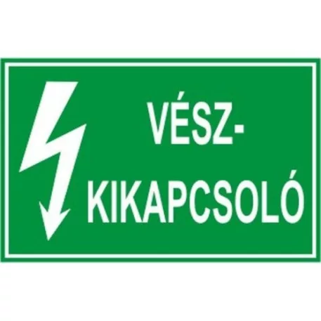 Vészkikapcsoló - műanyag, 90*60 mm