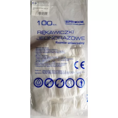 Védőkesztyű Polie. Univ./100 db