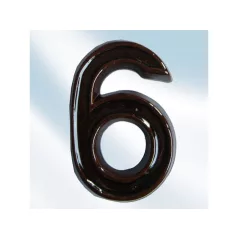 Kerámia Házszám 6 Barna